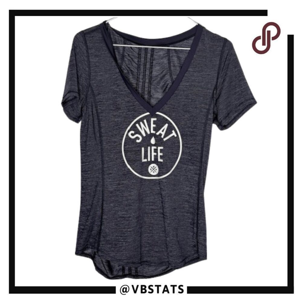 Lululemon Women's Heathered Sweat Life Ruched‎ Active T Shirt Purple Size Small